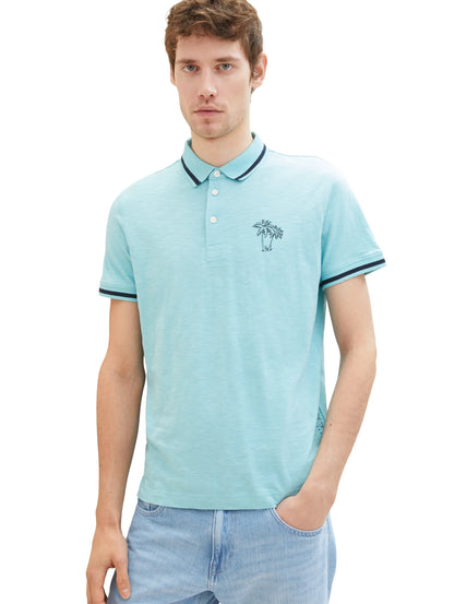 Tom Tailor Blue Tibetan Stone Men Polo Shirt with a Print SKU: 1036379_31046 Image 01