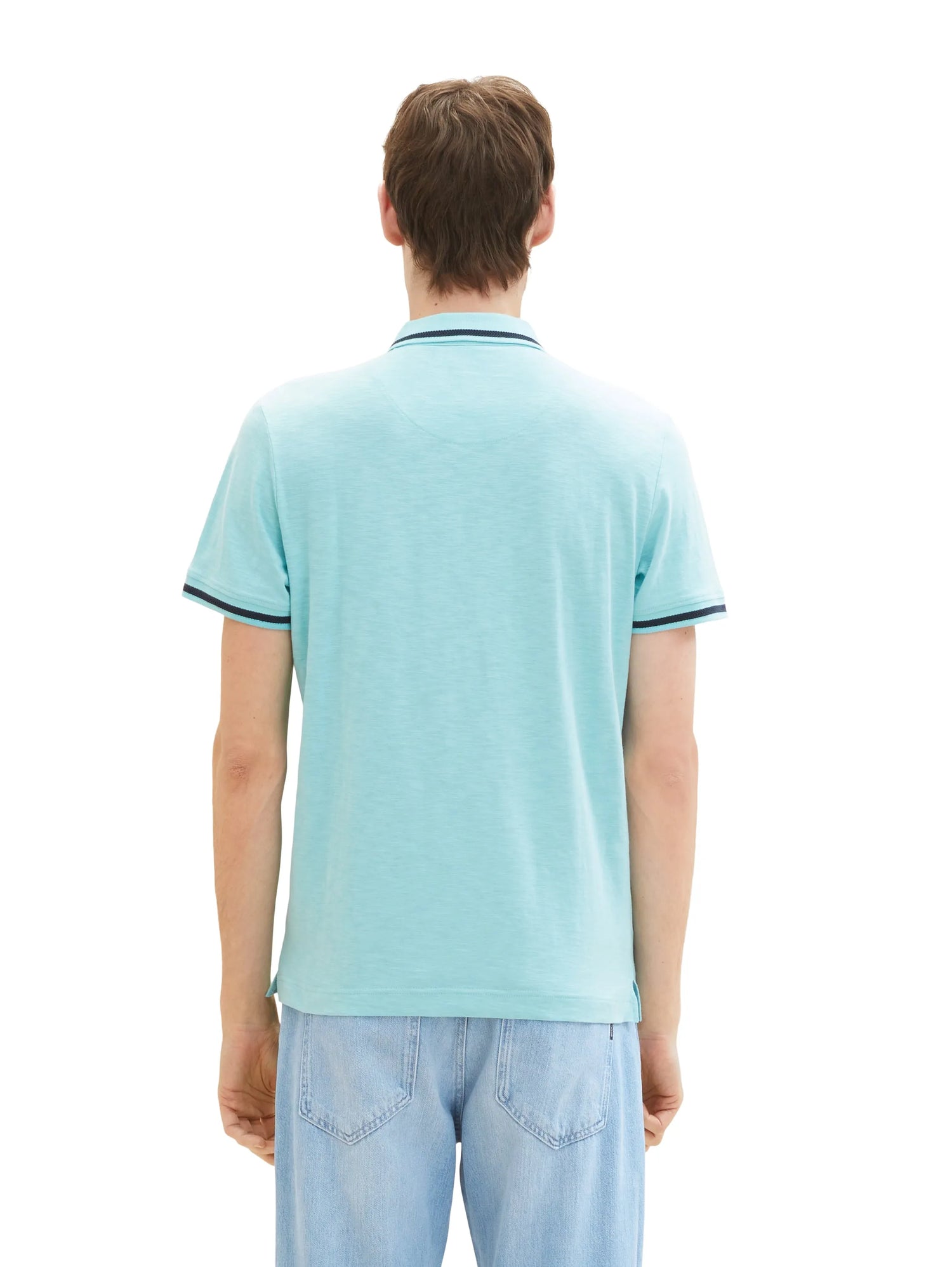 Tom Tailor Blue Tibetan Stone Men Polo Shirt with a Print SKU: 1036379_31046 Image 03