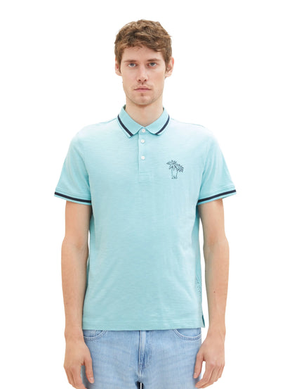 Tom Tailor Blue Tibetan Stone Men Polo Shirt with a Print SKU: 1036379_31046 Image 05