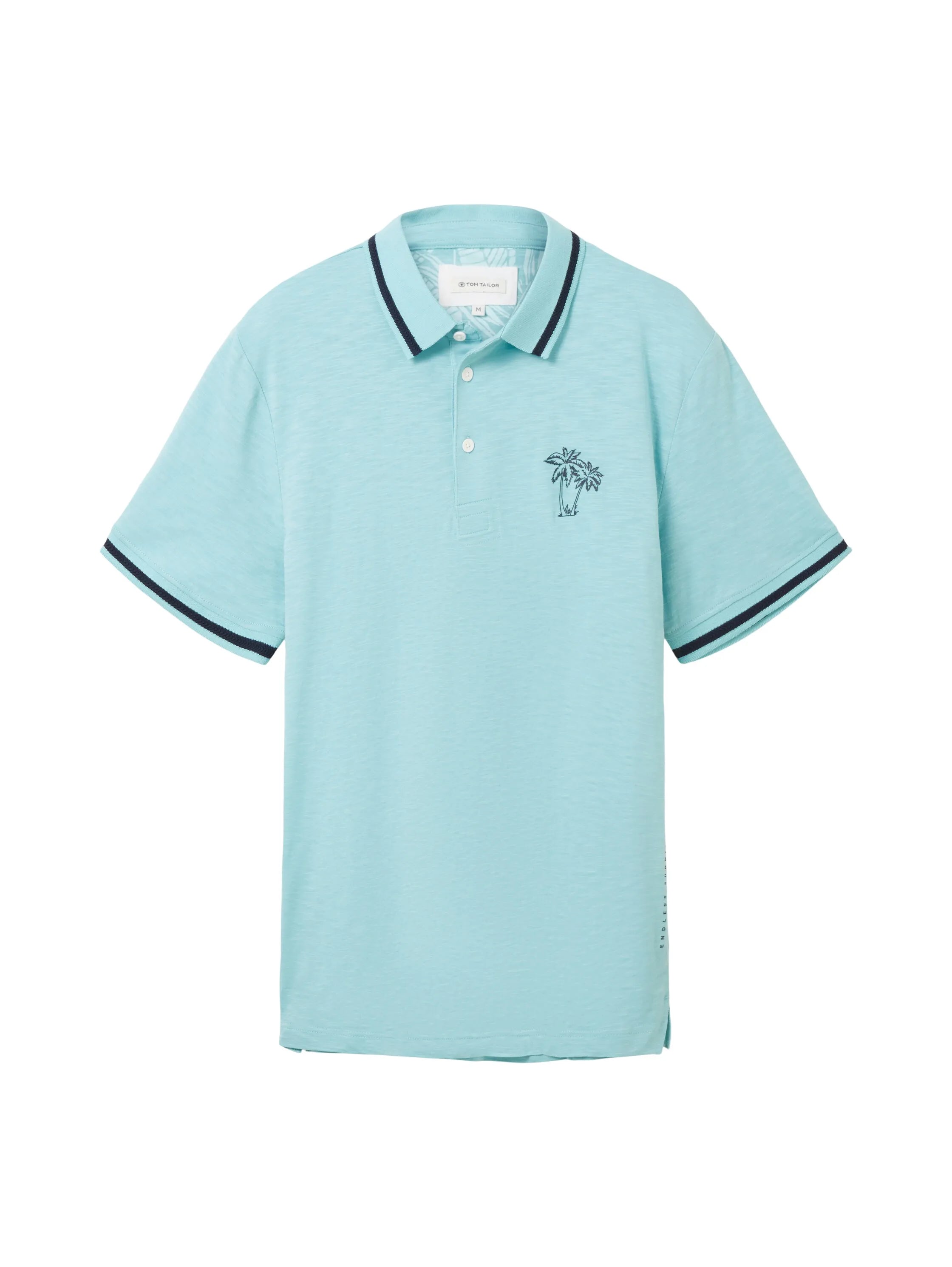 Tom Tailor Blue Tibetan Stone Men Polo Shirt with a Print SKU: 1036379_31046 Image 07