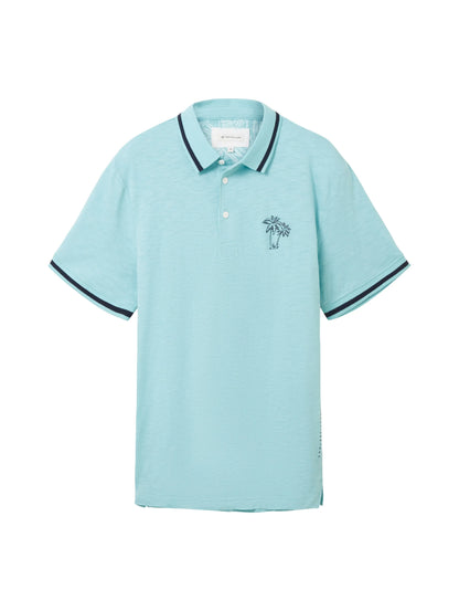 Tom Tailor Blue Tibetan Stone Men Polo Shirt with a Print SKU: 1036379_31046 Image 07