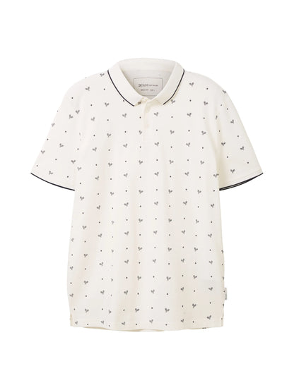 Denim Tom Tailor White Navy Tennis Print Men Polo Shirt with a Print SKU: 1036382_31922 Image 07