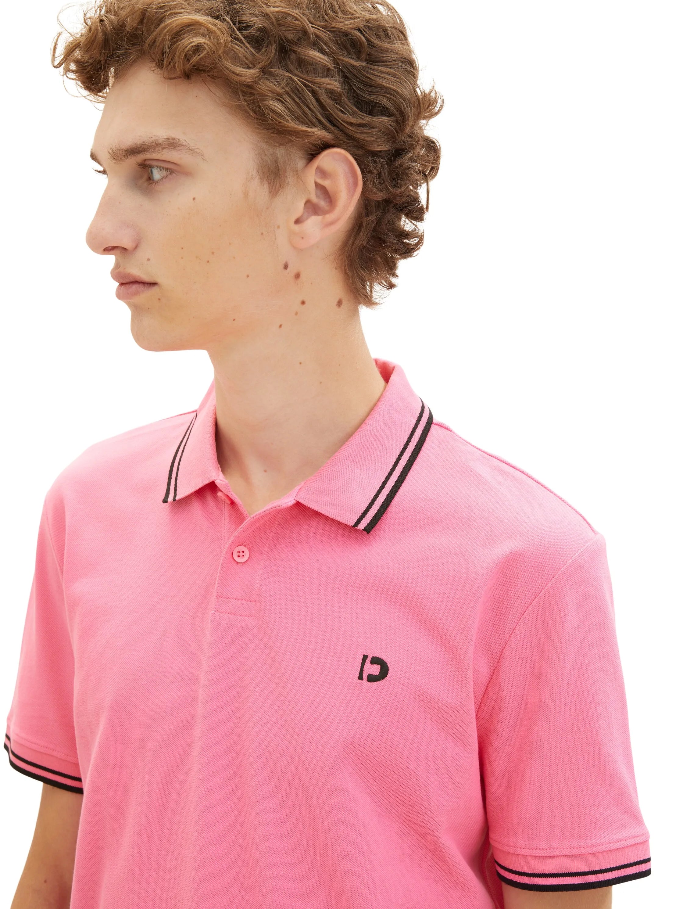 Denim Tom Tailor Summertime Pink Men Polo Shirt SKU: 1036386_31645 Image 05