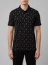 Denim Tom Tailor Black White Mini Palm Paisley Men Regular Fit Short-Sleeved Polo Shirt SKU: 1036404_31914 Image 00