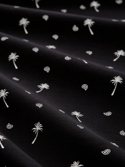 Denim Tom Tailor Black White Mini Palm Paisley Men Regular Fit Short-Sleeved Polo Shirt SKU: 1036404_31914 Image 06