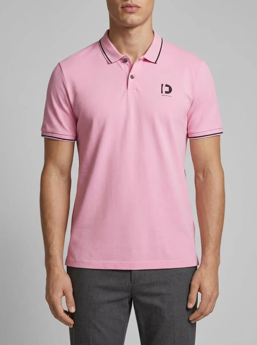Denim Tom Tailor Soft Summer Pink Men Polo Shirt with a Logo Print SKU: 1036408_31646 Image 00