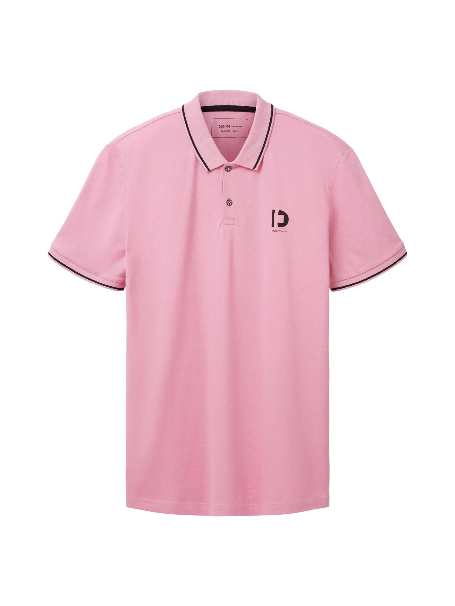 Denim Tom Tailor Soft Summer Pink Men Polo Shirt with a Logo Print SKU: 1036408_31646 Image 07