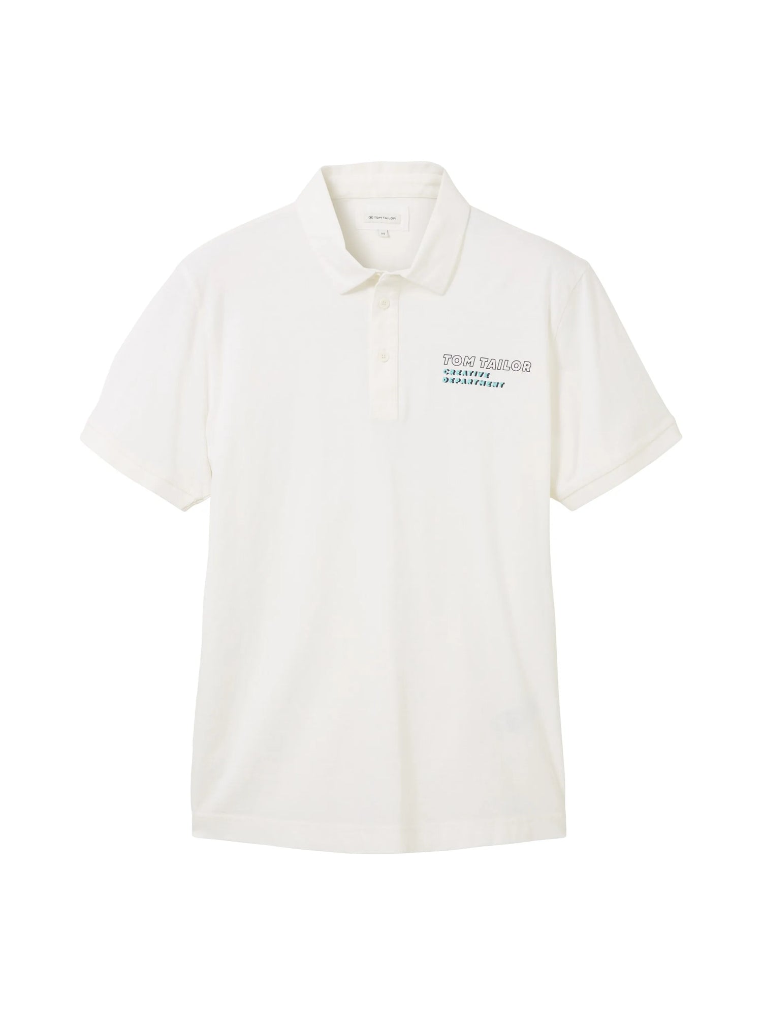 Tom Tailor Off White Men Polo Shirt with a Logo Print SKU: 1036414_10332 Image 07