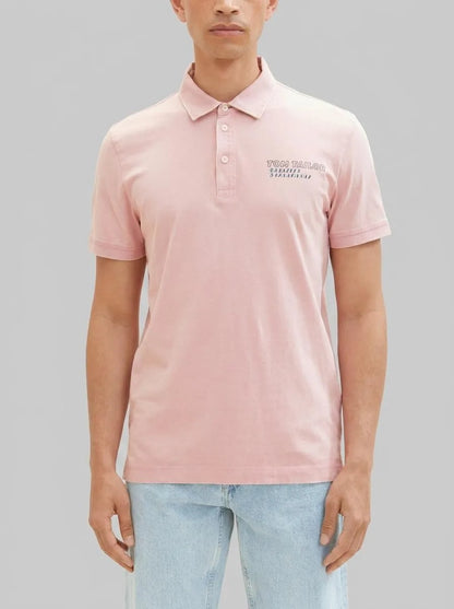 Tom Tailor Morning Pink Men Polo Shirt with a Logo Print SKU: 1036414_11055 Image 00