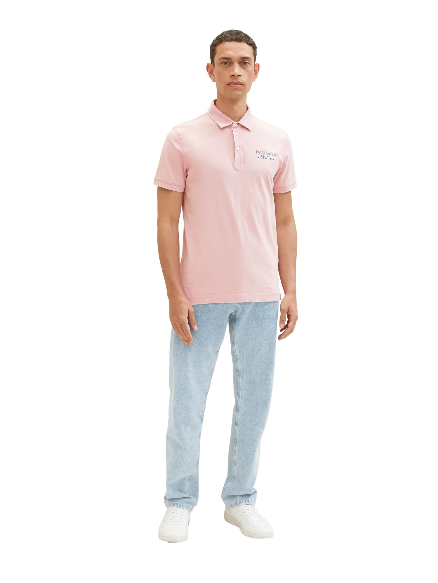 Tom Tailor Morning Pink Men Polo Shirt with a Logo Print SKU: 1036414_11055 Image 02