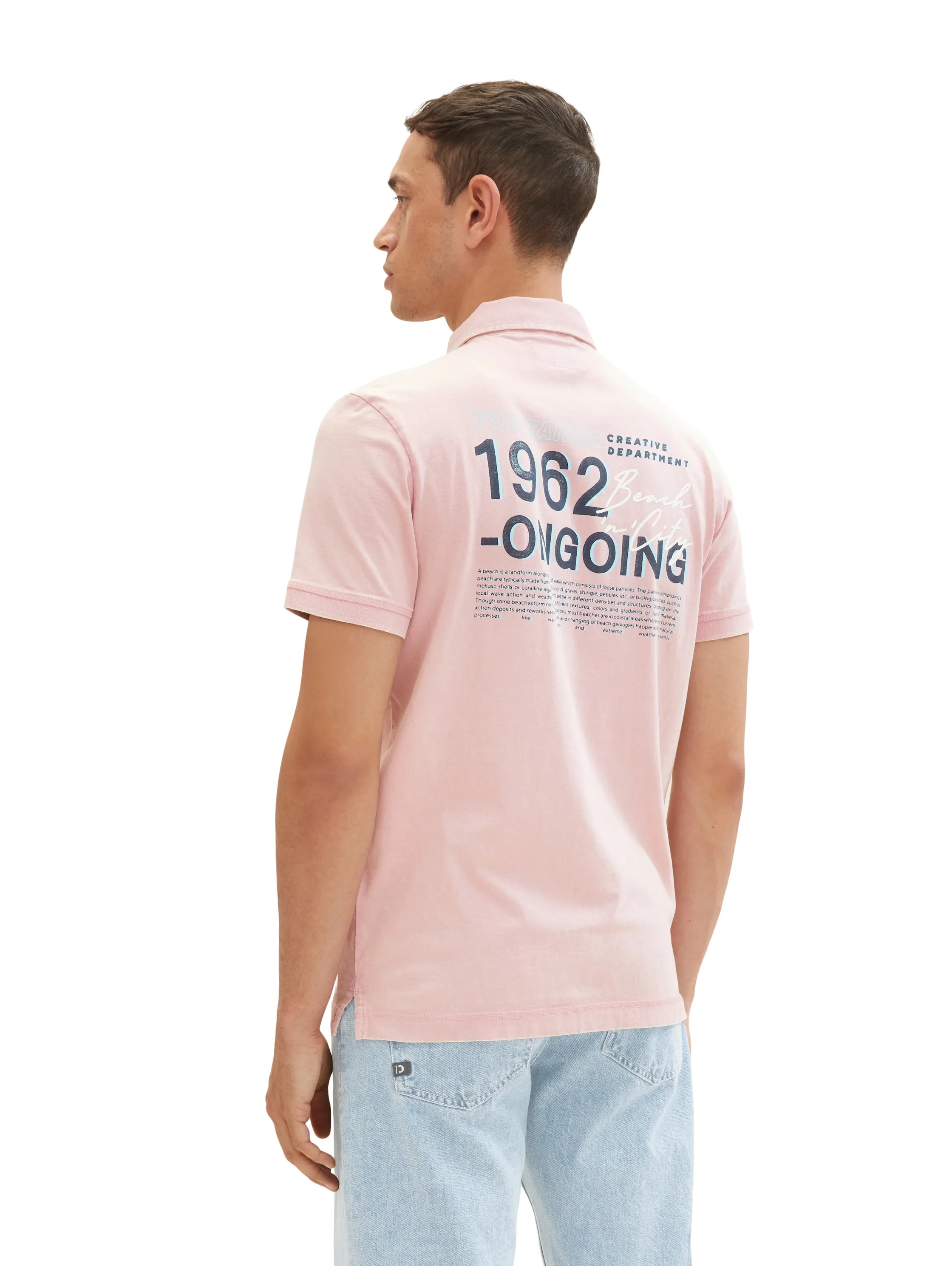 Tom Tailor Morning Pink Men Polo Shirt with a Logo Print SKU: 1036414_11055 Image 03