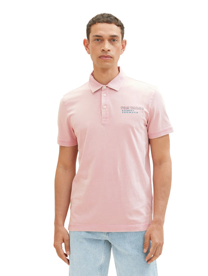 Tom Tailor Morning Pink Men Polo Shirt with a Logo Print SKU: 1036414_11055 Image 05
