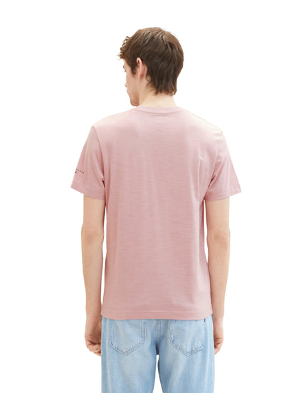Tom Tailor Pink Streaky Melange Men T-Shirt with a Print SKU: 1036418_32035 Image 03