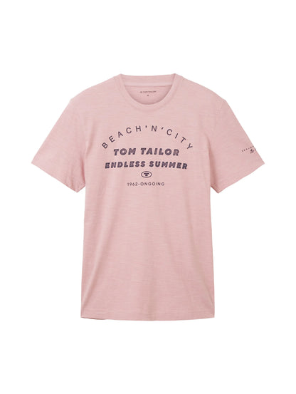 Tom Tailor Pink Streaky Melange Men T-Shirt with a Print SKU: 1036418_32035 Image 07