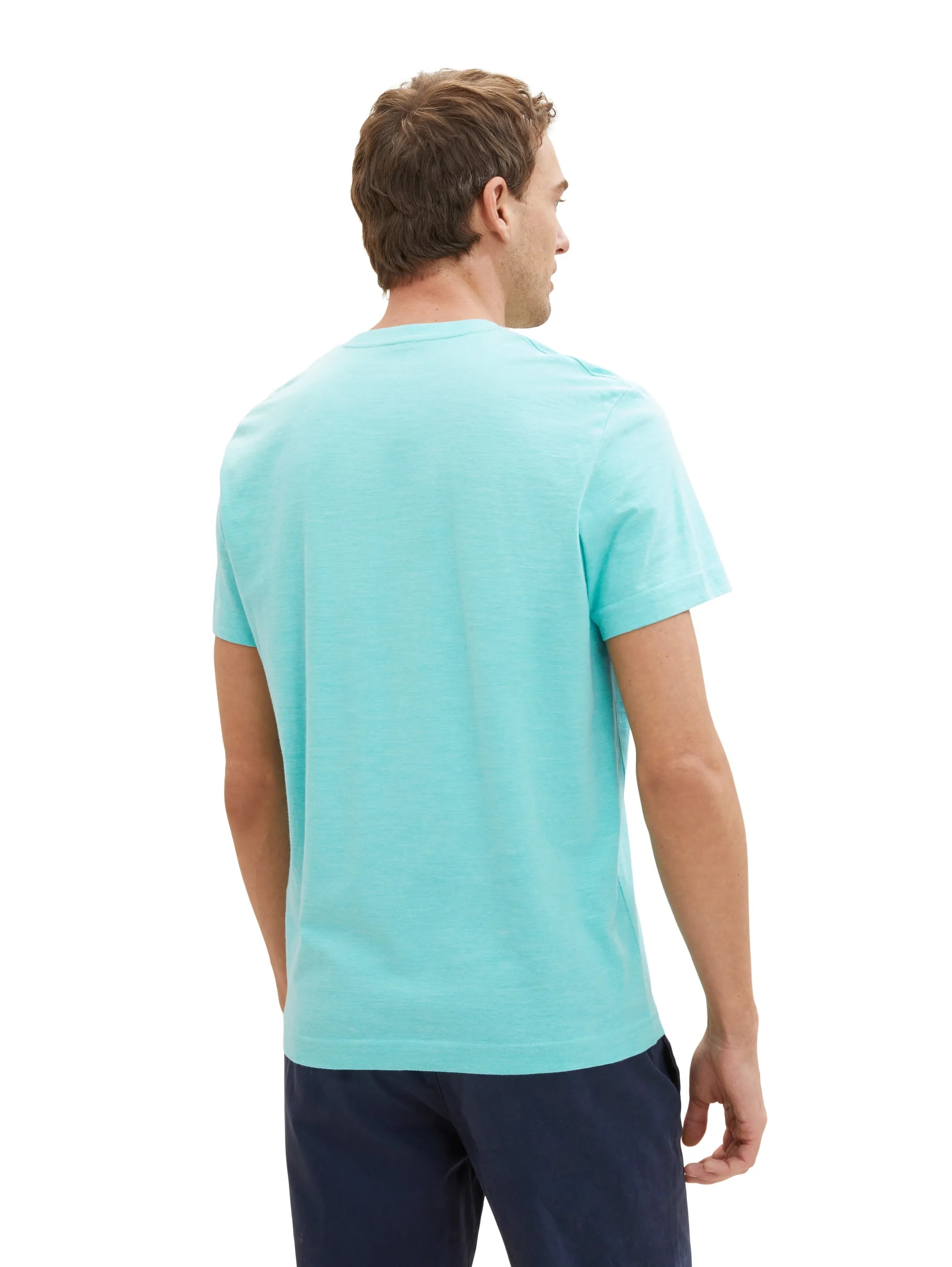 Tom Tailor Aqua Streaky Melange Men T-Shirt with a Print SKU: 1036418_32036 Image 03