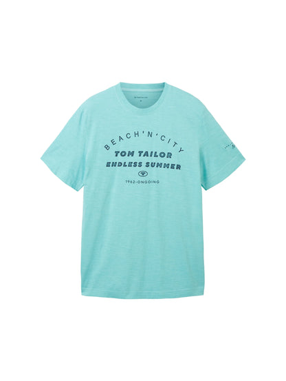 Tom Tailor Aqua Streaky Melange Men T-Shirt with a Print SKU: 1036418_32036 Image 07