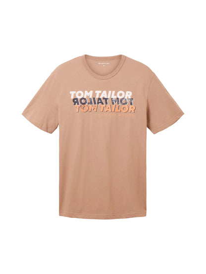 Tom Tailor Desert Fawn Men T-Shirt with Lettering SKU: 1036426_24048 Image 07