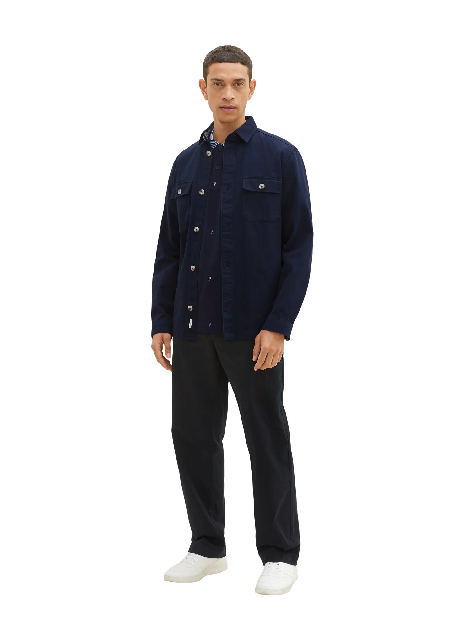 Tom Tailor Navy Scattered Design Men Regular Fit Short-Sleeved Polo Shirt SKU: 1036439_31845 Image 02