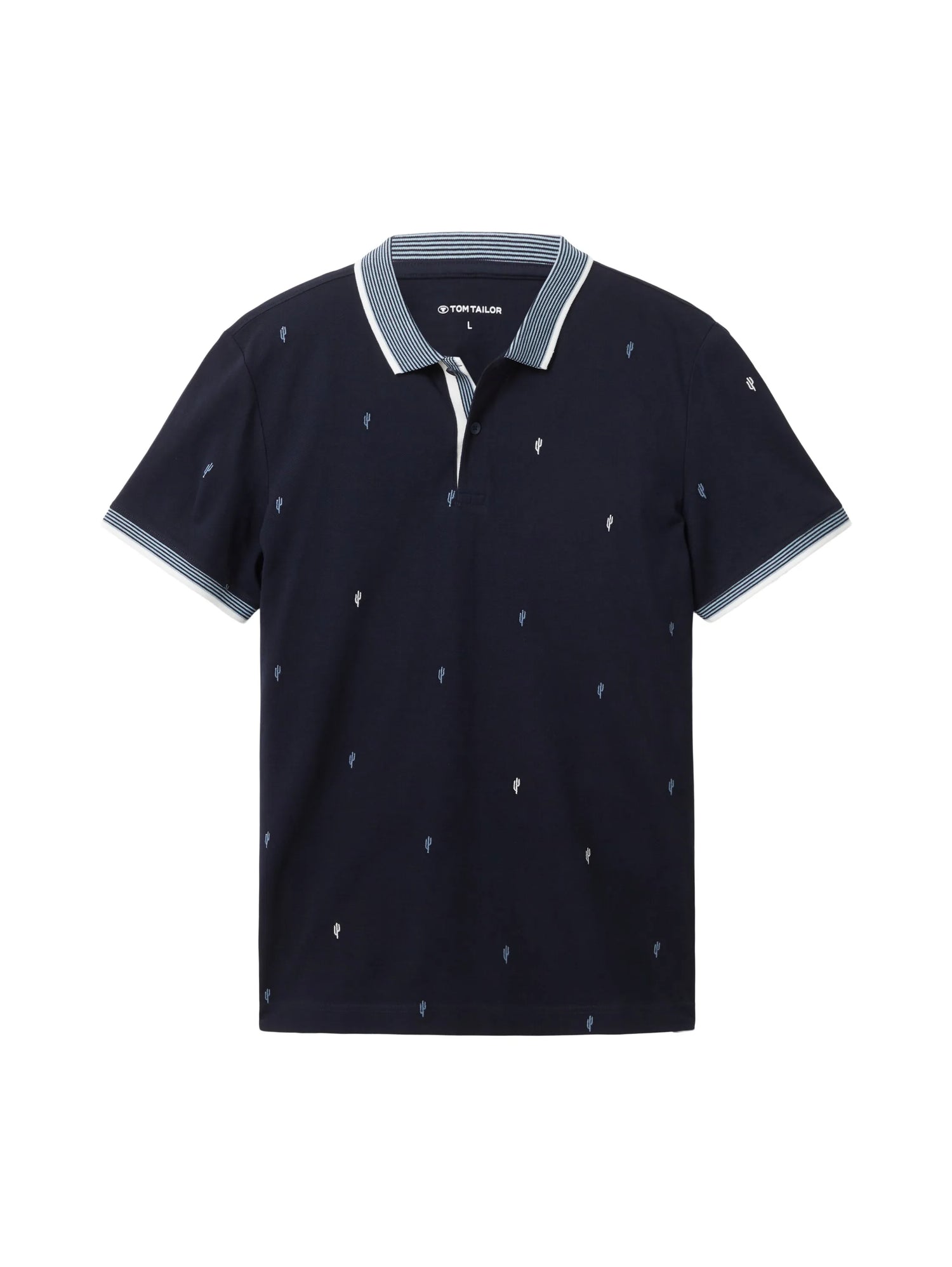 Tom Tailor Navy Scattered Design Men Regular Fit Short-Sleeved Polo Shirt SKU: 1036439_31845 Image 07