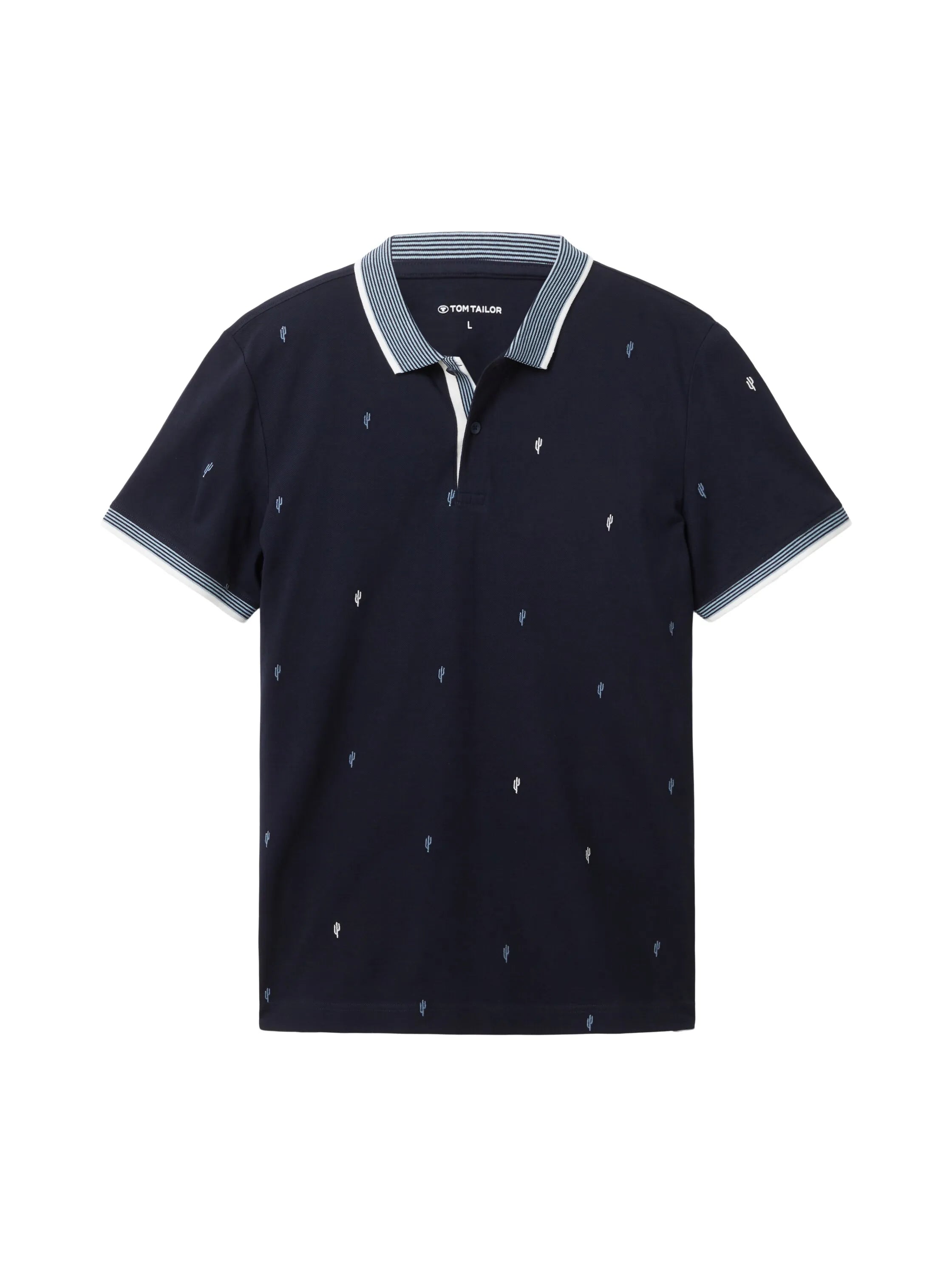 Tom Tailor Navy Scattered Design Men Regular Fit Short-Sleeved Polo Shirt SKU: 1036439_31845 Image 07