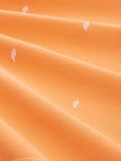 Tom Tailor Orange Tonal Scattered Design Men Regular Fit Short-Sleeved Polo Shirt SKU: 1036439_31967 Image 06