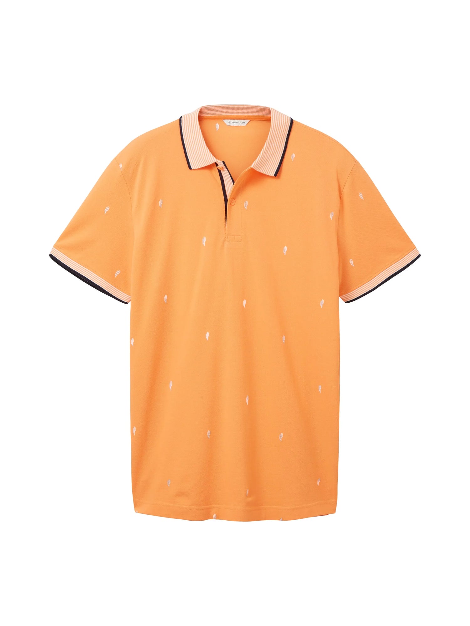 Tom Tailor Orange Tonal Scattered Design Men Regular Fit Short-Sleeved Polo Shirt SKU: 1036439_31967 Image 07