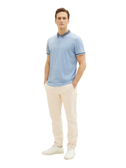 Tom Tailor Blue Tonal Scattered Design Men Regular Fit Short-Sleeved Polo Shirt SKU: 1036439_31968 Image 02