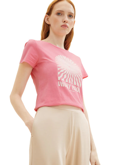 Denim Tom Tailor Fresh Pink Women T-Shirt with a Print SKU: 1036532_31685 Image 01