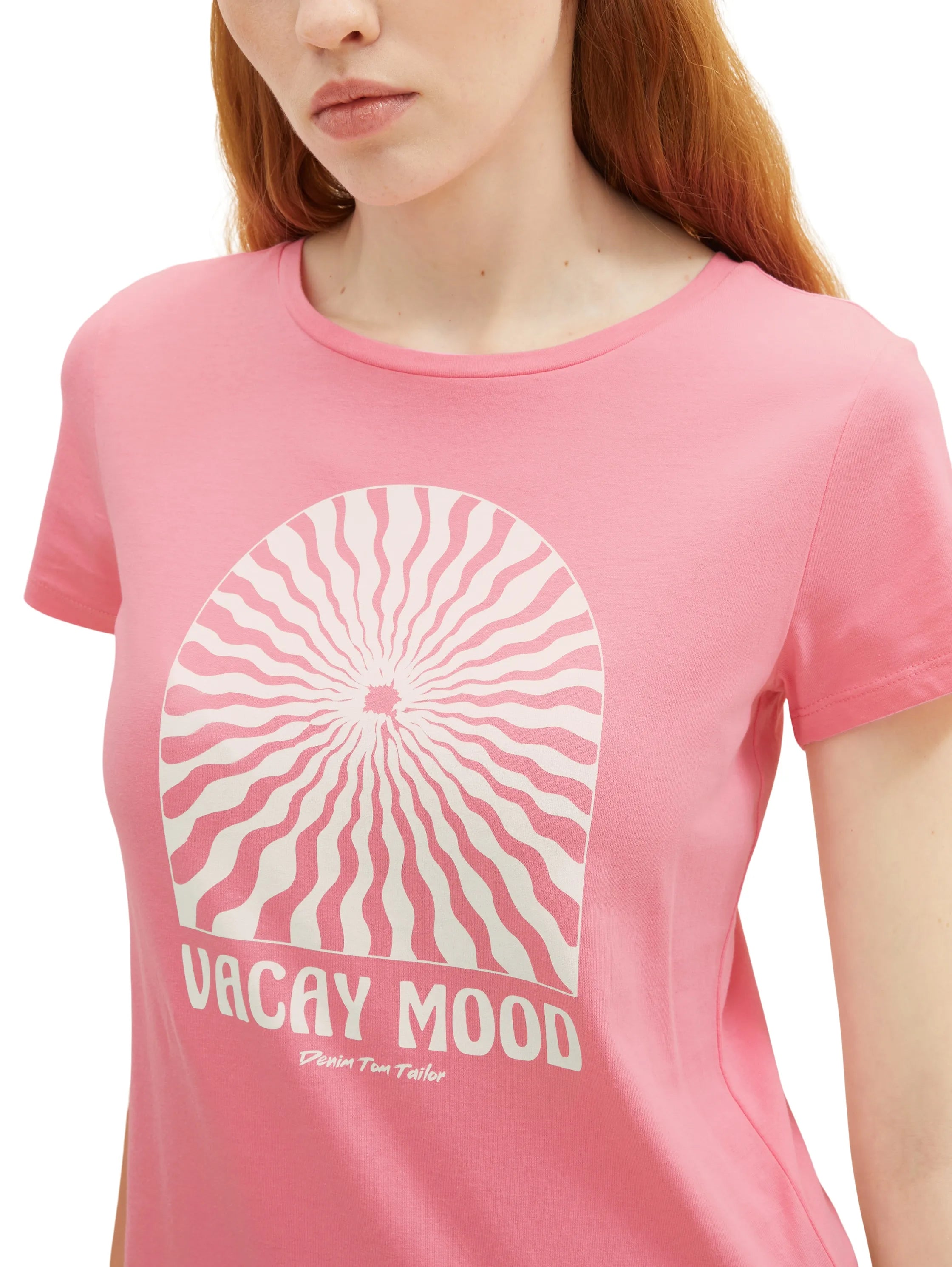 Denim Tom Tailor Fresh Pink Women T-Shirt with a Print SKU: 1036532_31685 Image 04