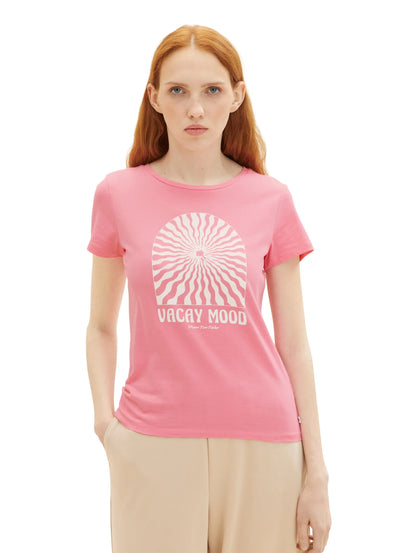Denim Tom Tailor Fresh Pink Women T-Shirt with a Print SKU: 1036532_31685 Image 05