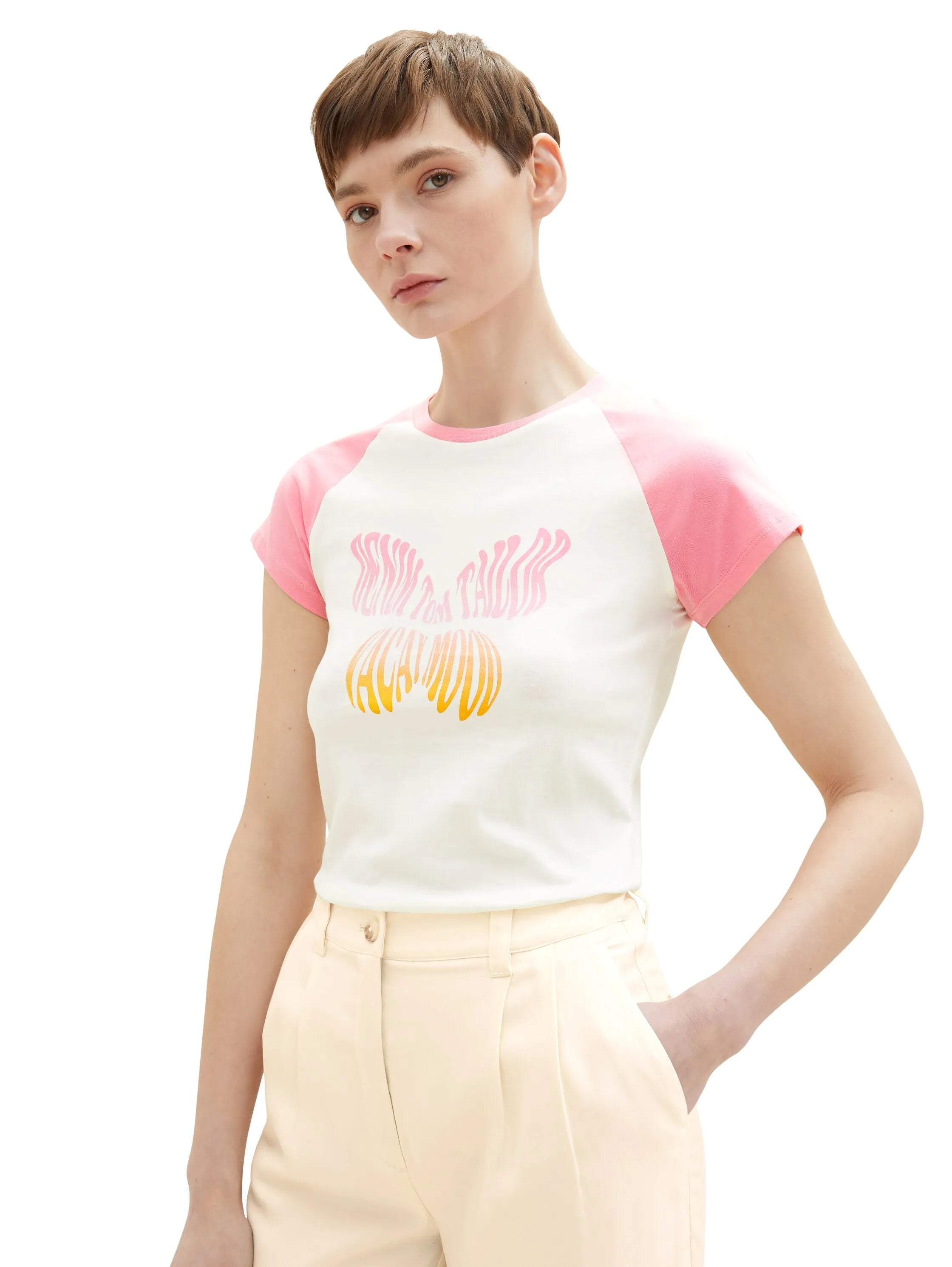 Denim Tom Tailor Gardenia White Women T-Shirt with a Print SKU: 1036533_10348 Image 01