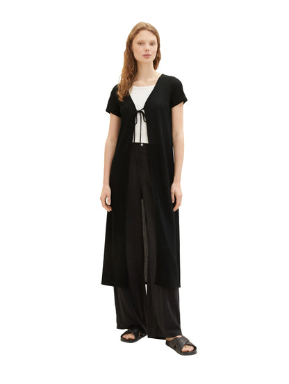 Denim Tom Tailor Deep Black Women Long Cardigan with a Waffle Texture SKU: 1036567_14482 Image 04