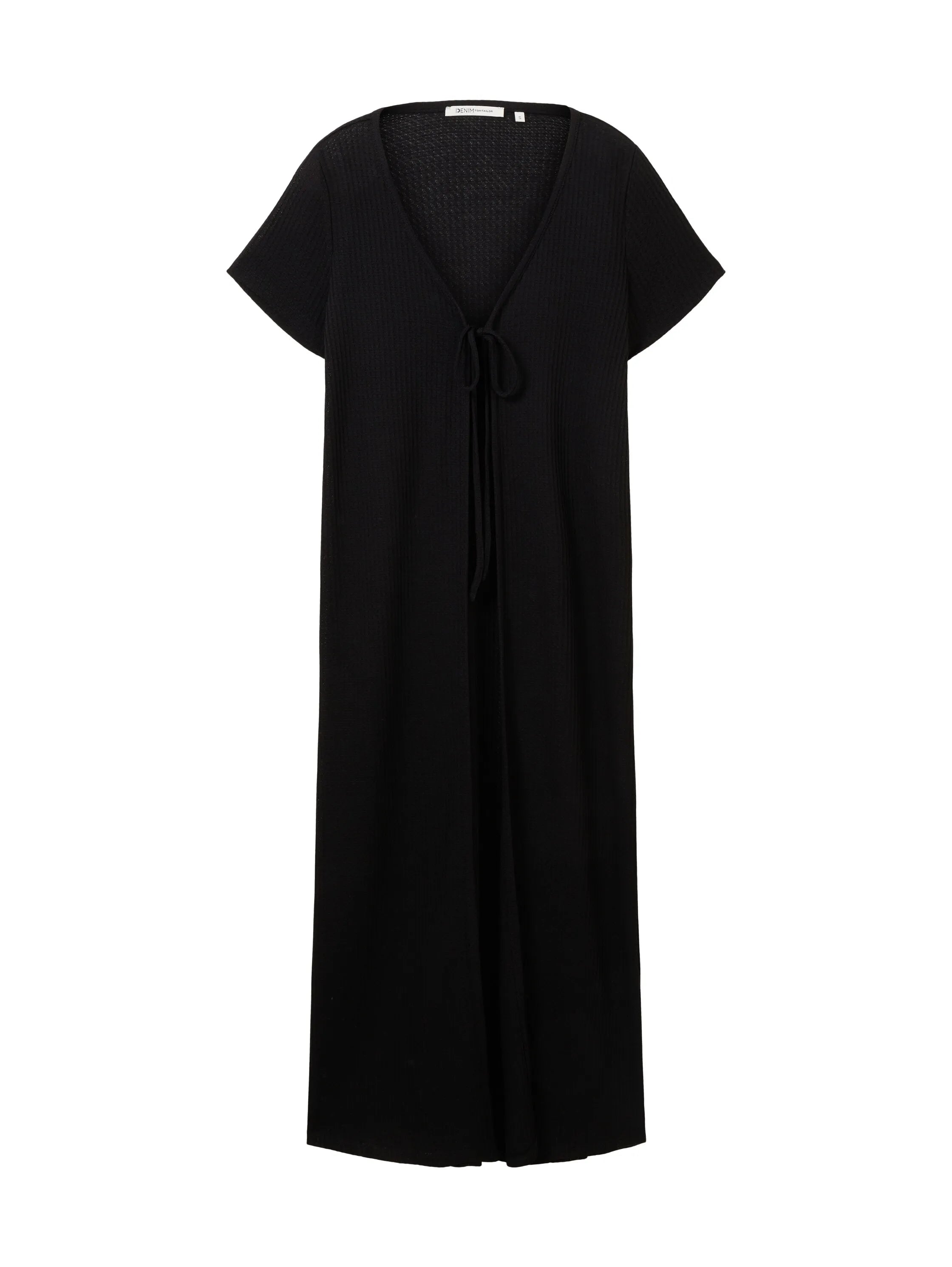 Denim Tom Tailor Deep Black Women Long Cardigan with a Waffle Texture SKU: 1036567_14482 Image 07