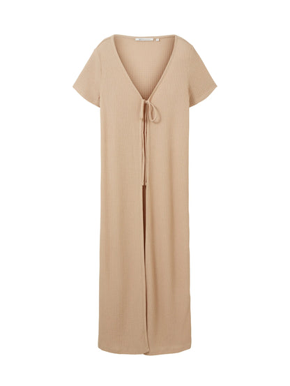 Denim Tom Tailor Dusty Sand Beige Women Long Cardigan with a Waffle Texture SKU: 1036567_31700 Image 07