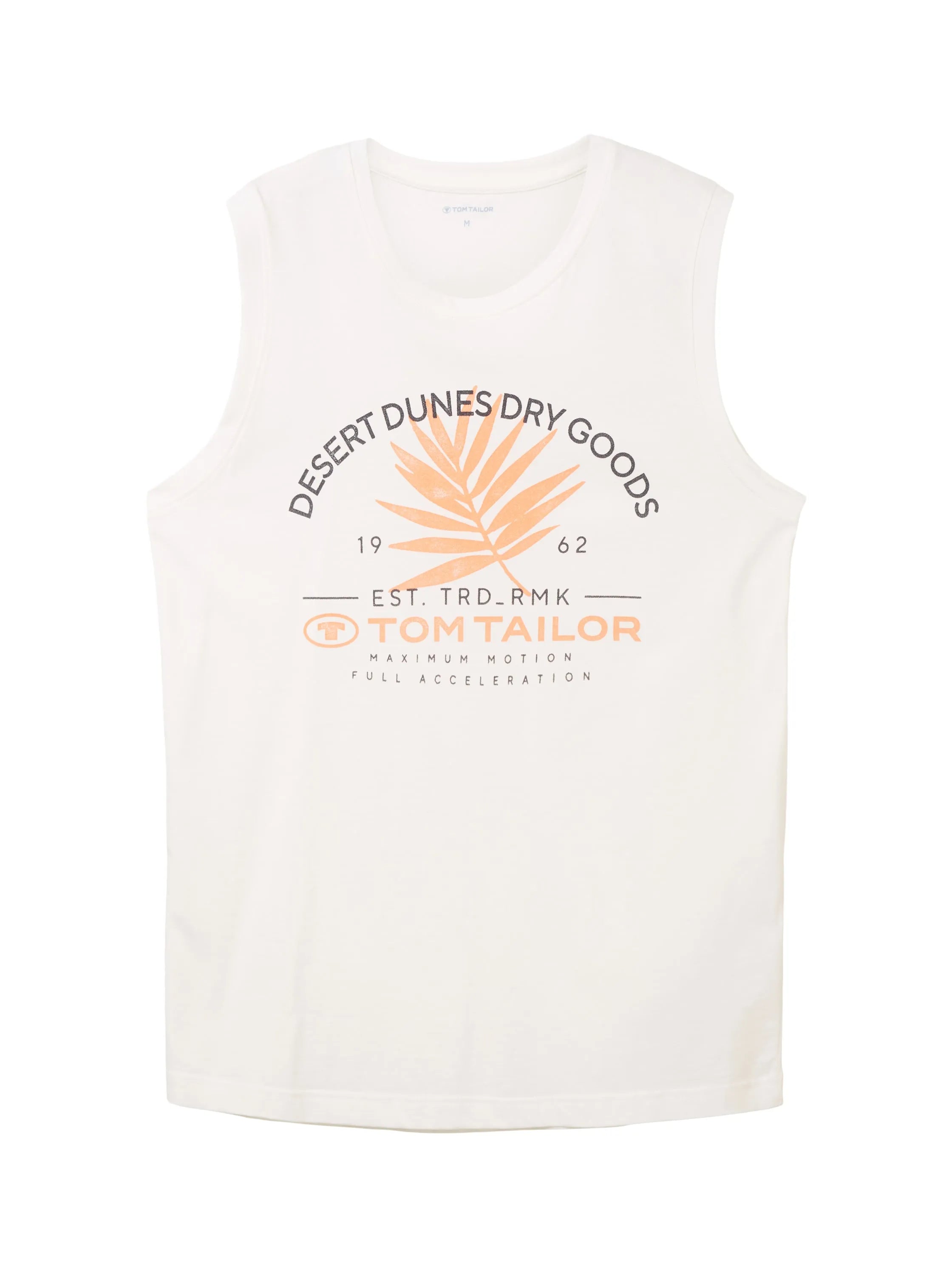 Tom Tailor Off White Men Tank Top with a Print SKU: 1036574_10332 Image 07