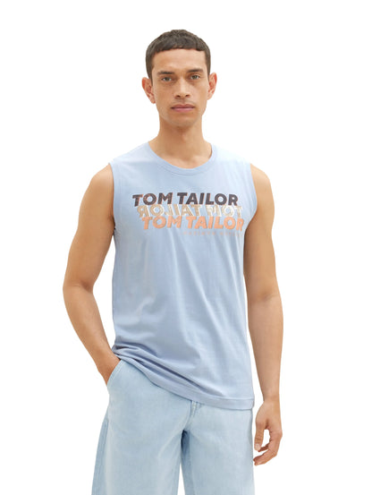 Tom Tailor Stonington Blue Men Tank Top with a Print SKU: 1036574_26320 Image 01