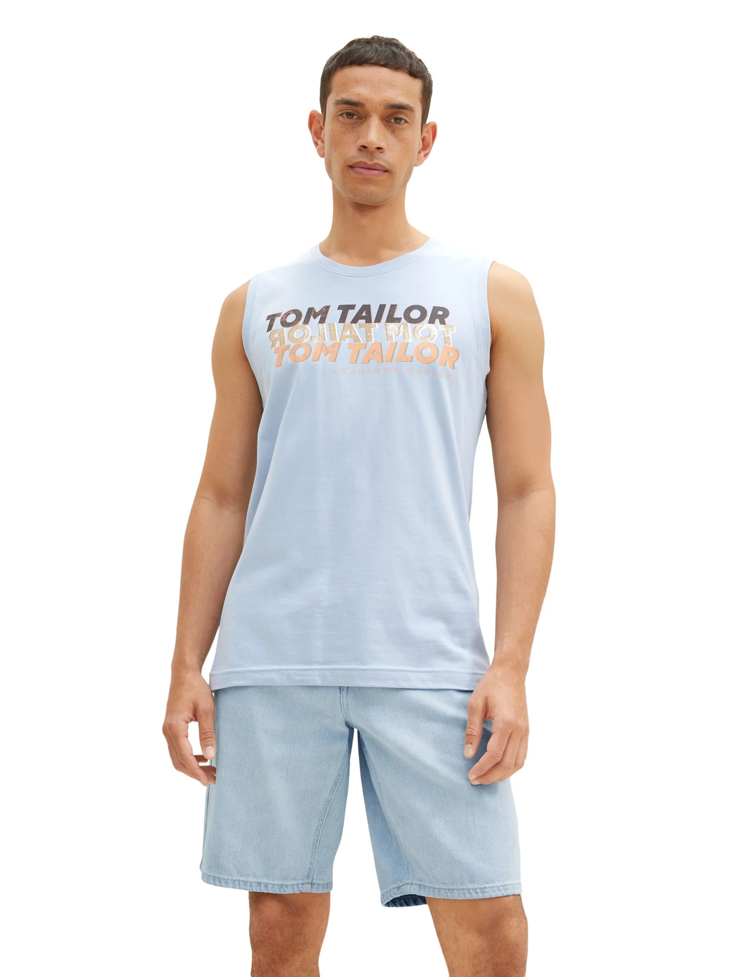 Tom Tailor Stonington Blue Men Tank Top with a Print SKU: 1036574_26320 Image 02
