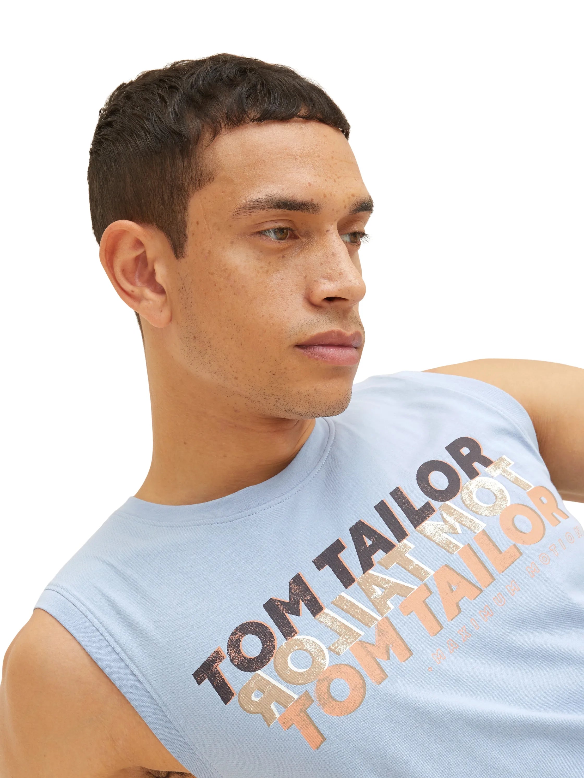 Tom Tailor Stonington Blue Men Tank Top with a Print SKU: 1036574_26320 Image 05