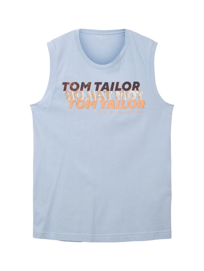 Tom Tailor Stonington Blue Men Tank Top with a Print SKU: 1036574_26320 Image 06