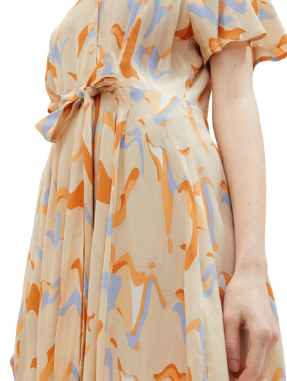 Denim Tom Tailor Abstract Neutral Print Women Mini Dress SKU: 1036602_31705 Image 02