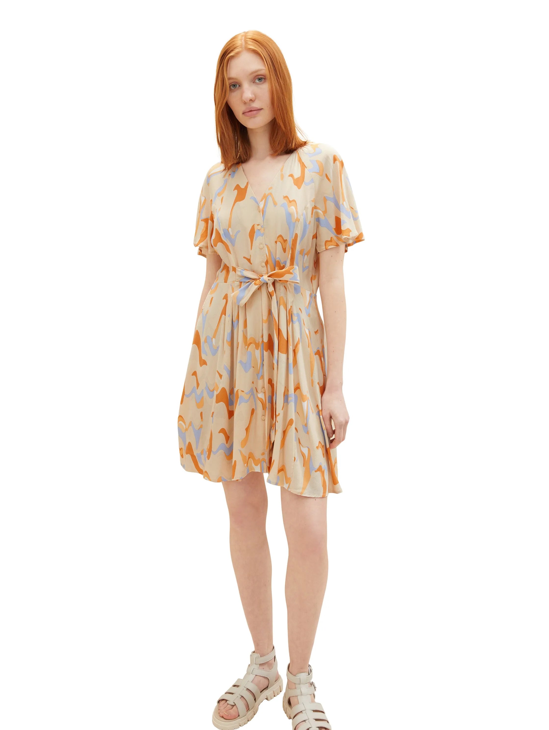 Denim Tom Tailor Abstract Neutral Print Women Mini Dress SKU: 1036602_31705 Image 04