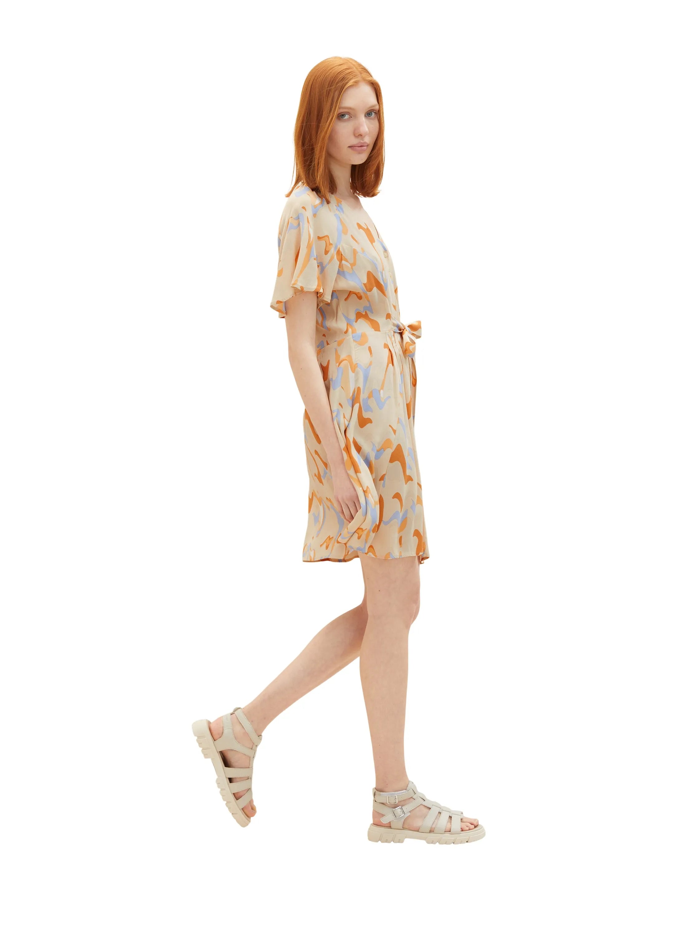 Denim Tom Tailor Abstract Neutral Print Women Mini Dress SKU: 1036602_31705 Image 05