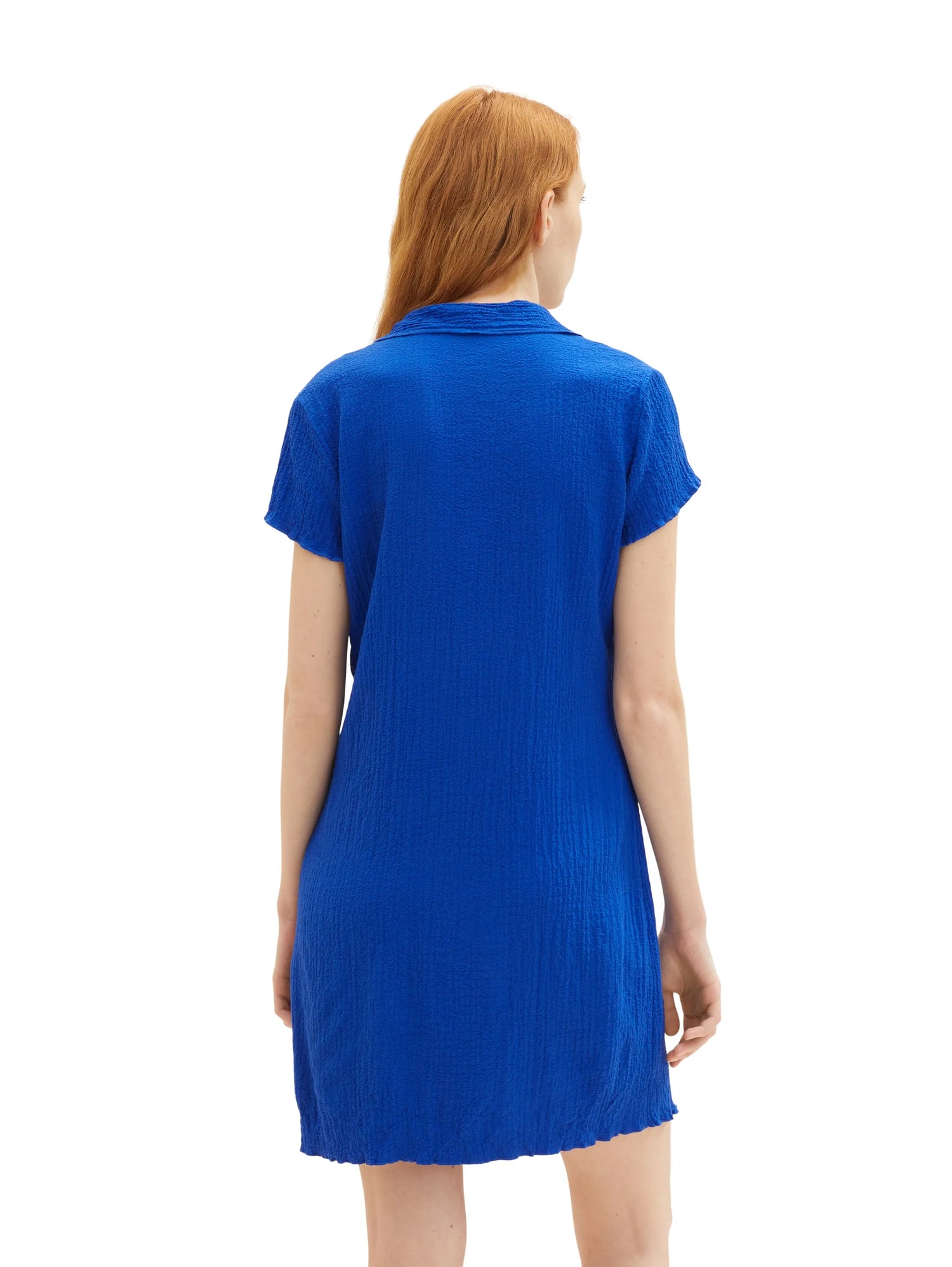 Denim Tom Tailor Shiny Royal Blue Women Dress with a Collar SKU: 1036612_14531 Image 03