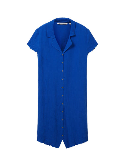 Denim Tom Tailor Shiny Royal Blue Women Dress with a Collar SKU: 1036612_14531 Image 07