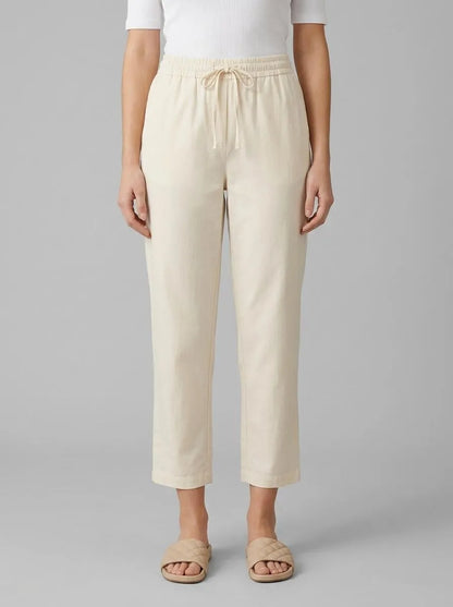 Tom Tailor Ivory Ecru Women Trousers with Linen SKU: 1036637_31649 Image 00