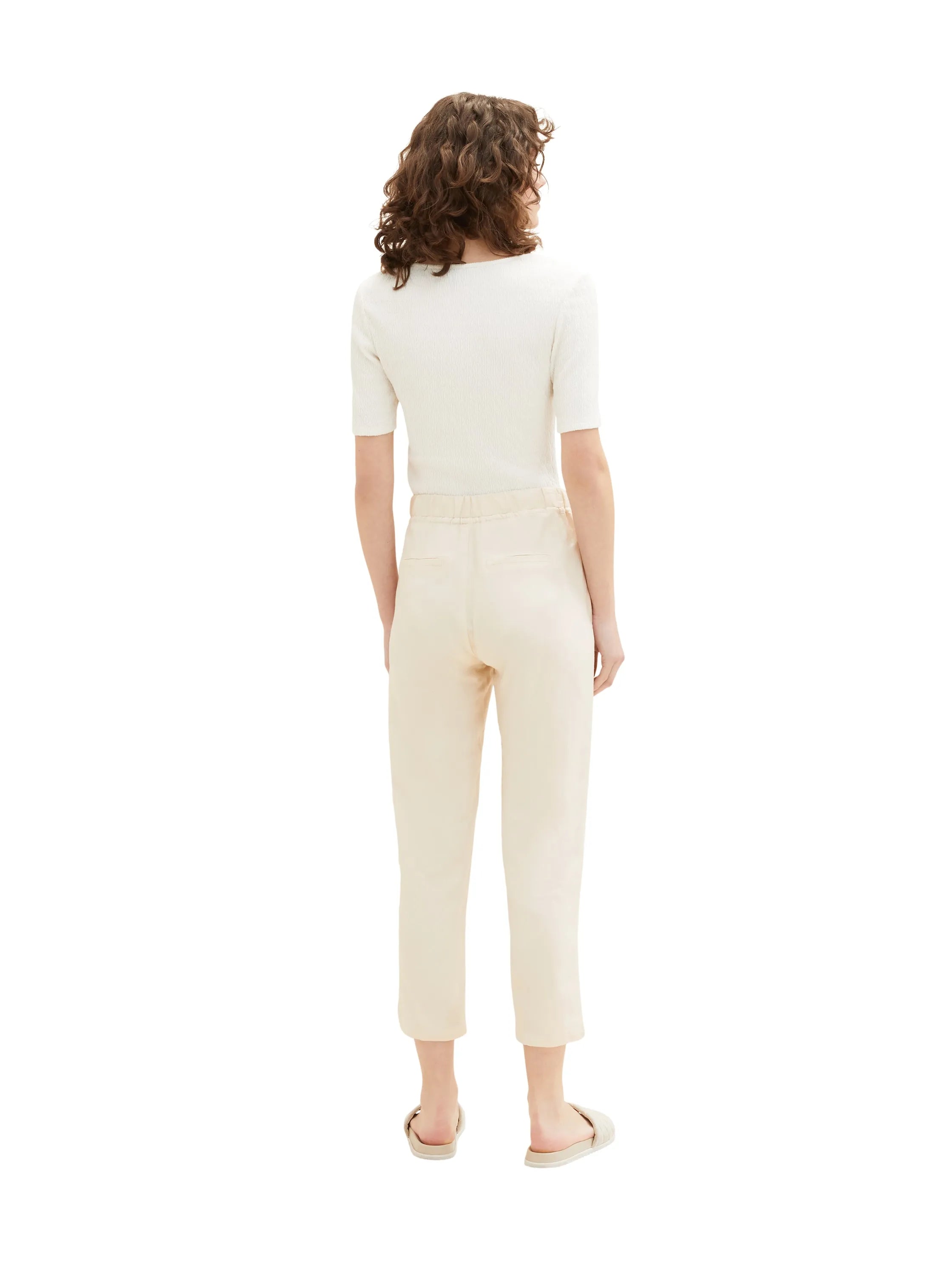 Tom Tailor Ivory Ecru Women Trousers with Linen SKU: 1036637_31649 Image 04