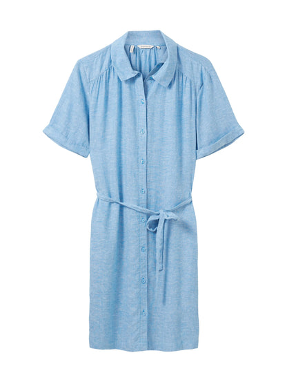 Tom Tailor Soft Cloud Blue Women Dress with Linen SKU: 1036654_21184 Image 07