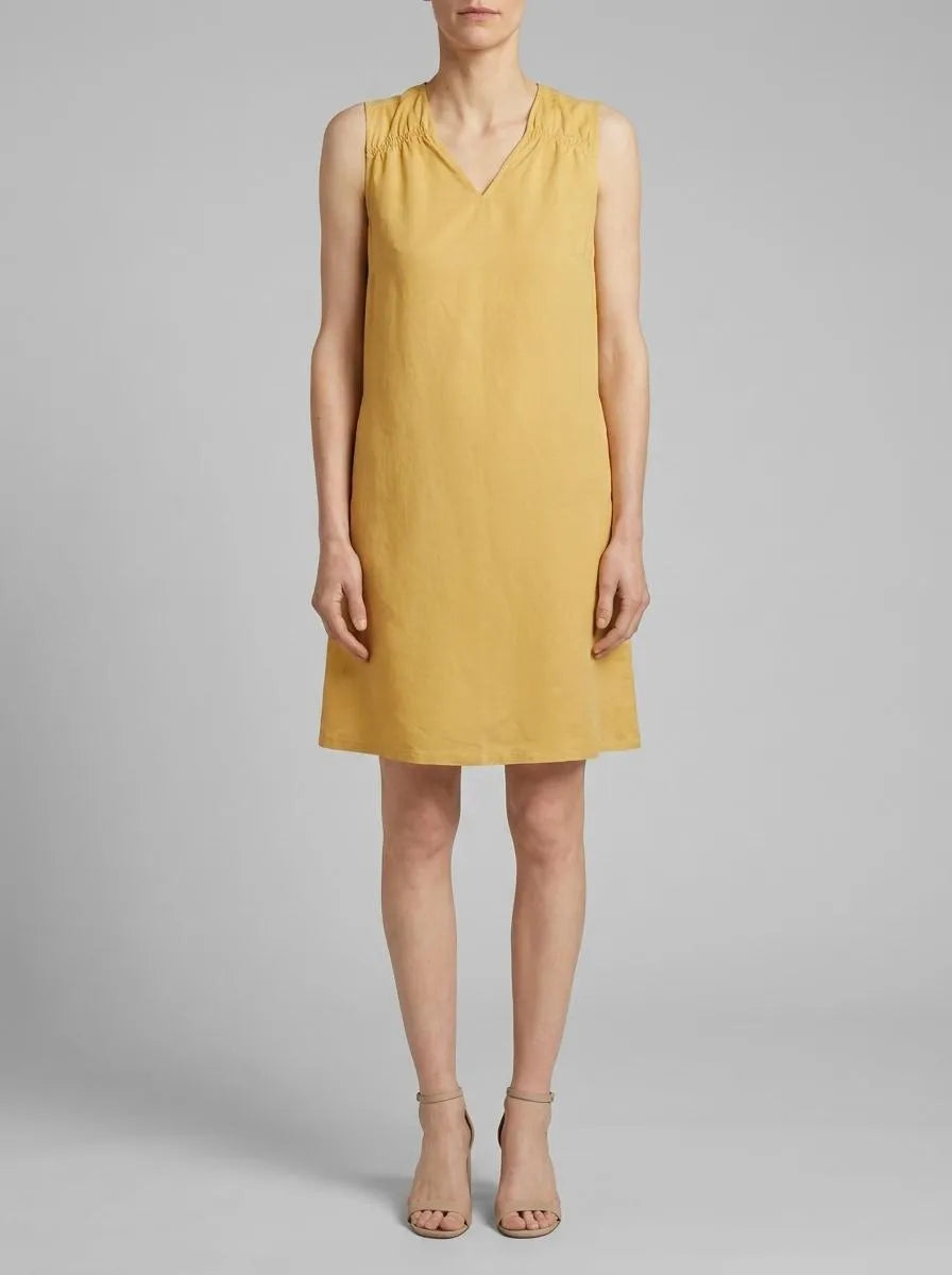 Tom Tailor Fawn Beige Women Dress with Linen SKU: 1036663_31648 Image 00