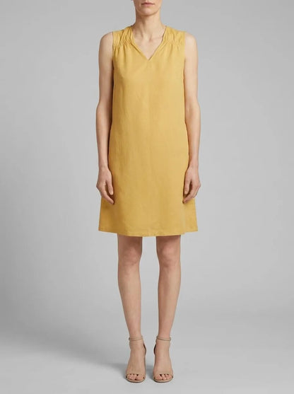 Tom Tailor Fawn Beige Women Dress with Linen SKU: 1036663_31648 Image 00