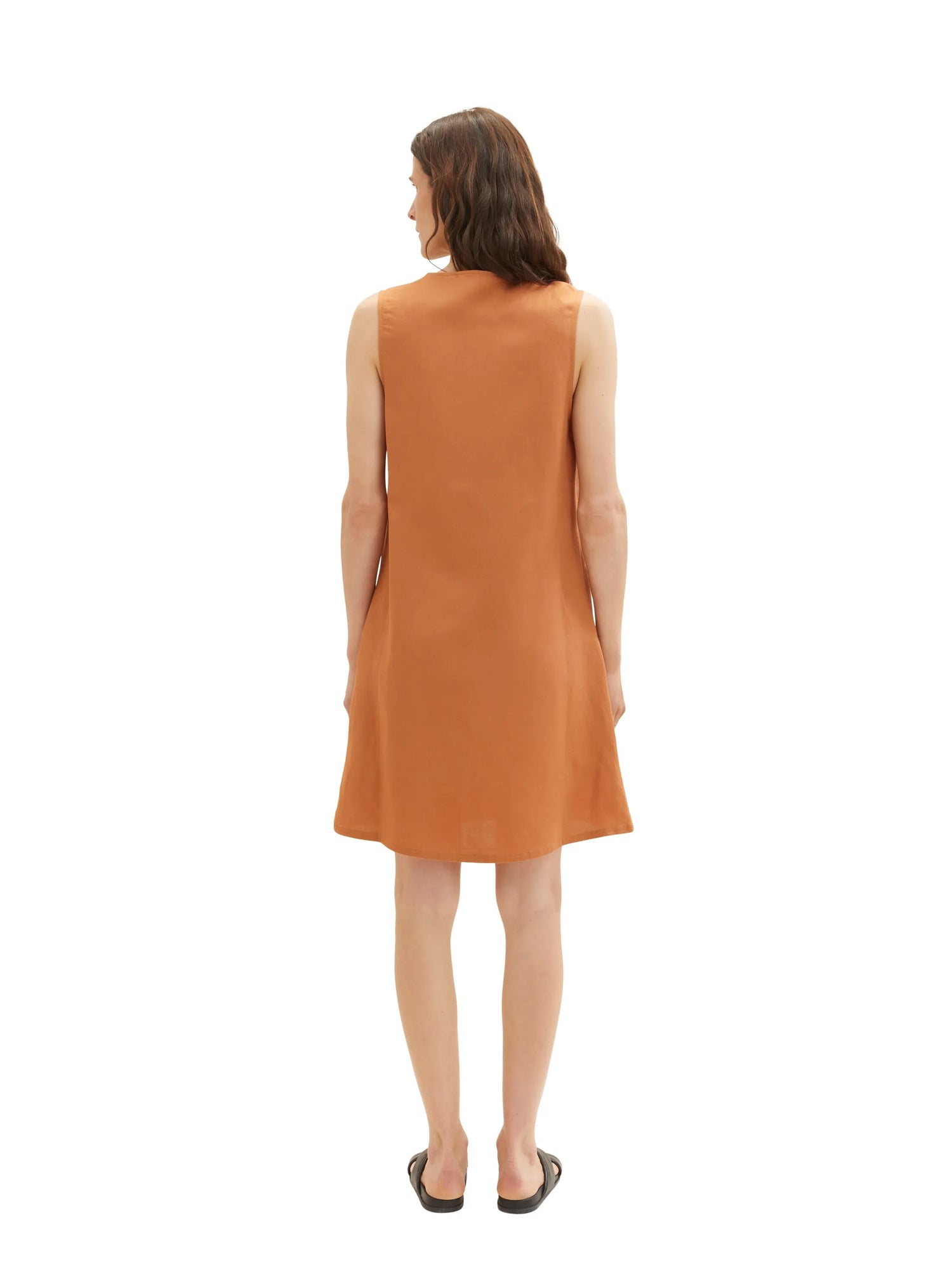 Tom Tailor Terracotta Brown Women Dress with Linen SKU: 1036663_31650 Image 03